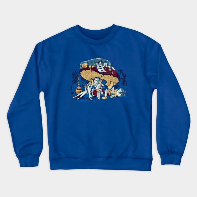 Stoned In Wonderland Crewneck Sweatshirt by LetterQ